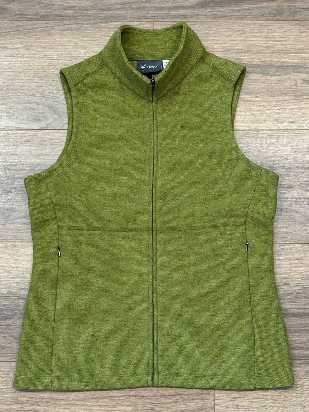 Ibex Carrie Vest Merino Wool Vest in Lime Green Size Small